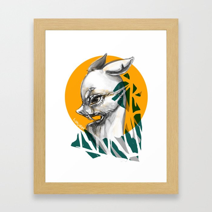 Chinese Water Deer Framed Art Print