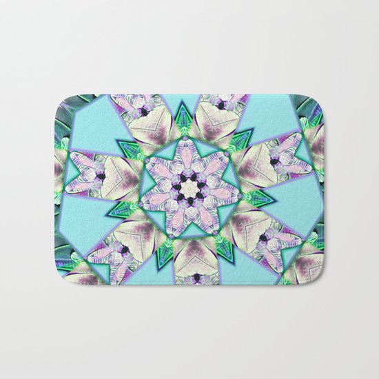 floral star mandala Bath Mat