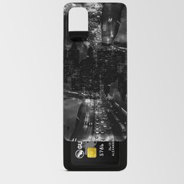 New York City Manhattan skyline at night double exposure black and white Android Card Case