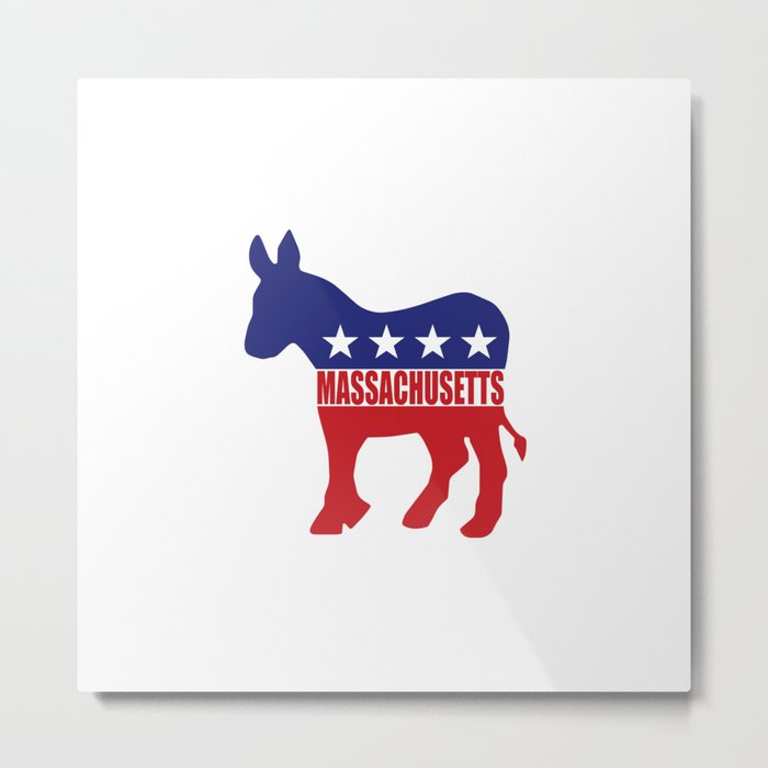 Massachusetts Democrat Donkey Metal Print