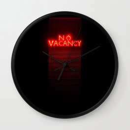 No Vacancy sign in red Wall Clock