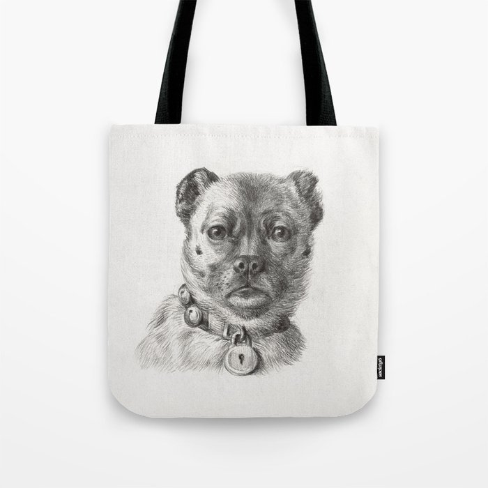 Dog Head With A Collar Tote Bag
