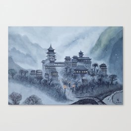 Snowing Valley Canvas Print