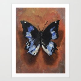 Black & Blue Butterfly Art Print
