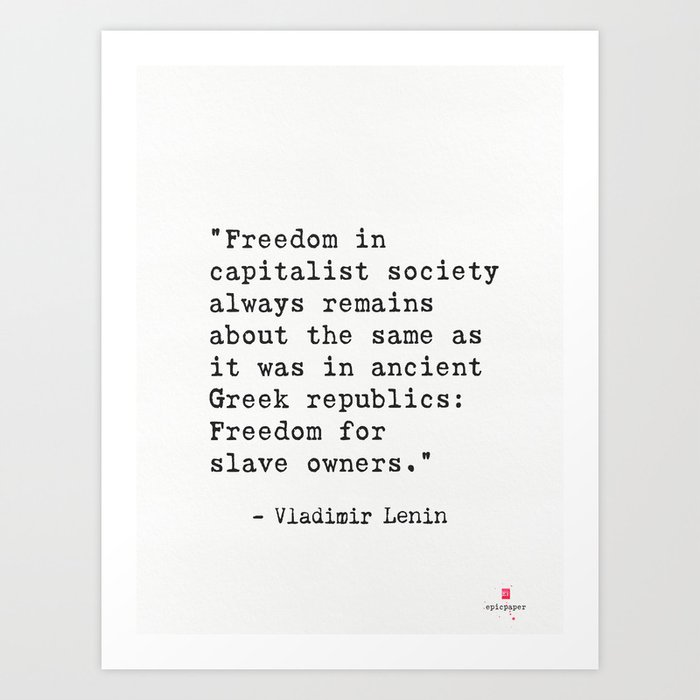 Vladimir Lenin quote Art Print