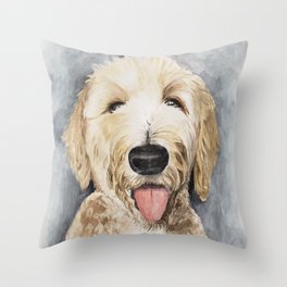 Goldendoodle Watercolor Throw Pillow