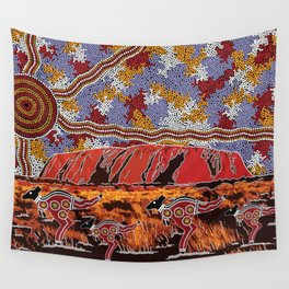 Uluru (Ayers Rock) Authentic Aboriginal Art Wall Tapestry