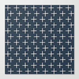 Plus Pattern - Naval Blue Canvas Print