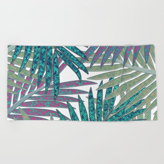 TROPICAL LEAVES GARDEN W Beach Towel