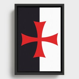 Knights Templar Flag Framed Canvas