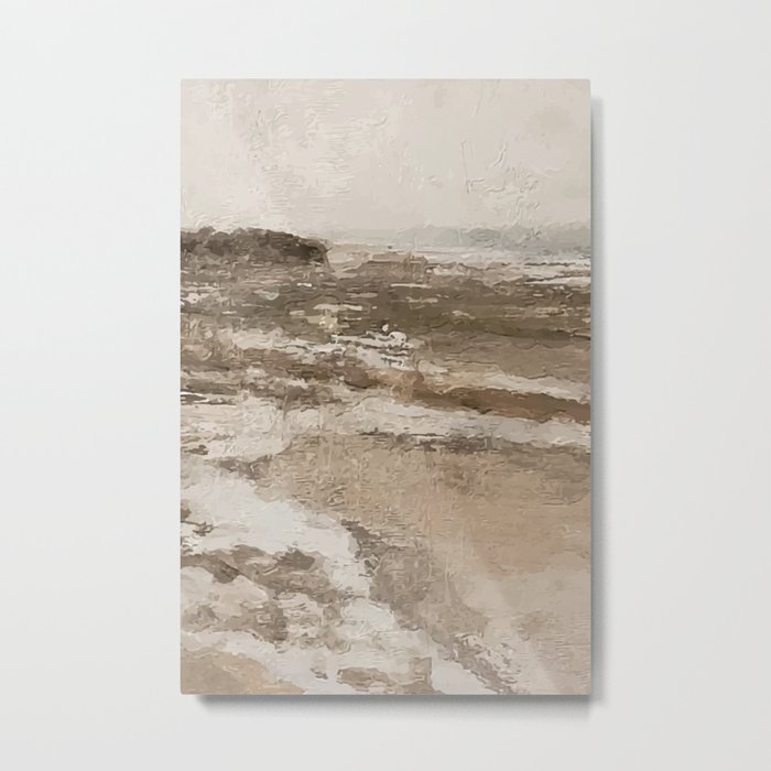 Neutral Painting Seascape | Coastal 2/3 Metal Print