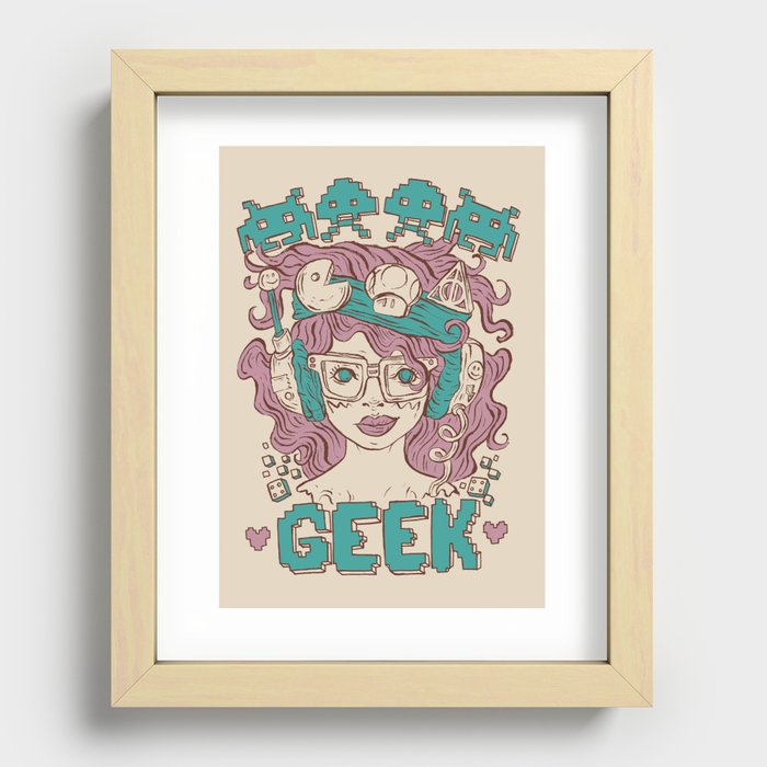 Geek Girl Recessed Framed Print