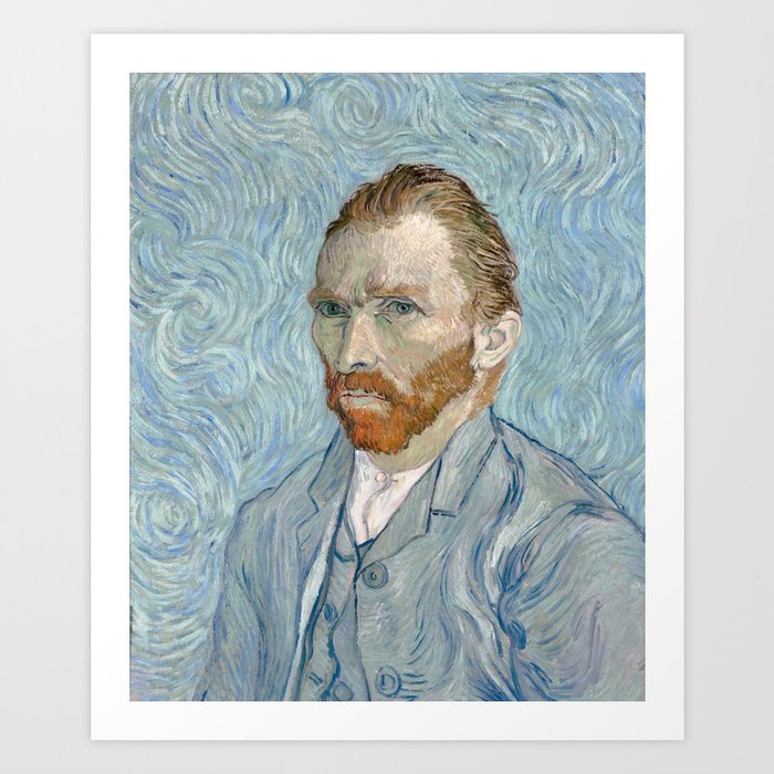 Vincent van Gogh - Self-Portrait - Blue Swirls Art Print
