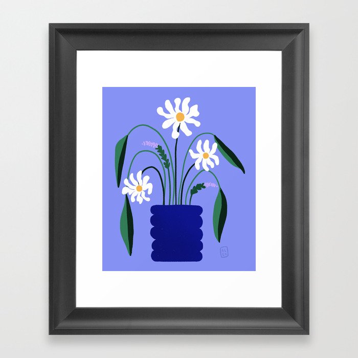 Purple Daisy Plant Framed Art Print