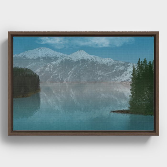 Pine forest digital painting. Beatitufl nature landscape digital art. for home decoration. Pine forest wall art. Framed Canvas