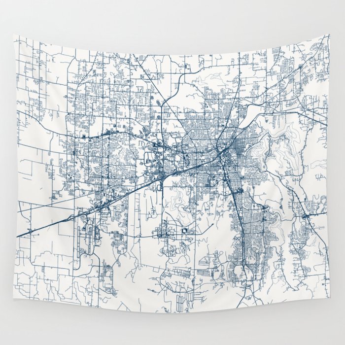 USA, Huntsville - Minimalist City Map Wall Tapestry