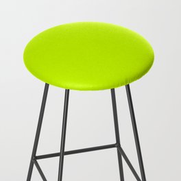 Volt Green Solid Color Popular Hues Patternless Shades of Green Collection - Hex Value #CEFF00 Bar Stool
