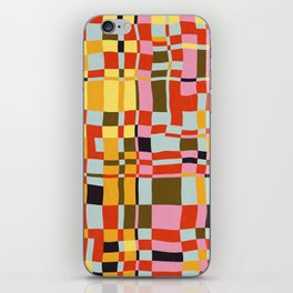 Retro 90s Bauhaus plaid abstract  iPhone Skin