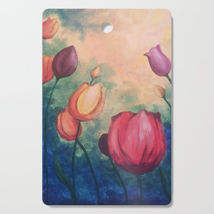 Colorful Tulips Cutting Board
