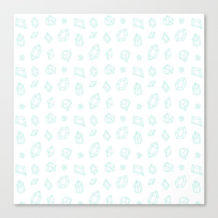 Seafoam Gems Pattern Canvas Print