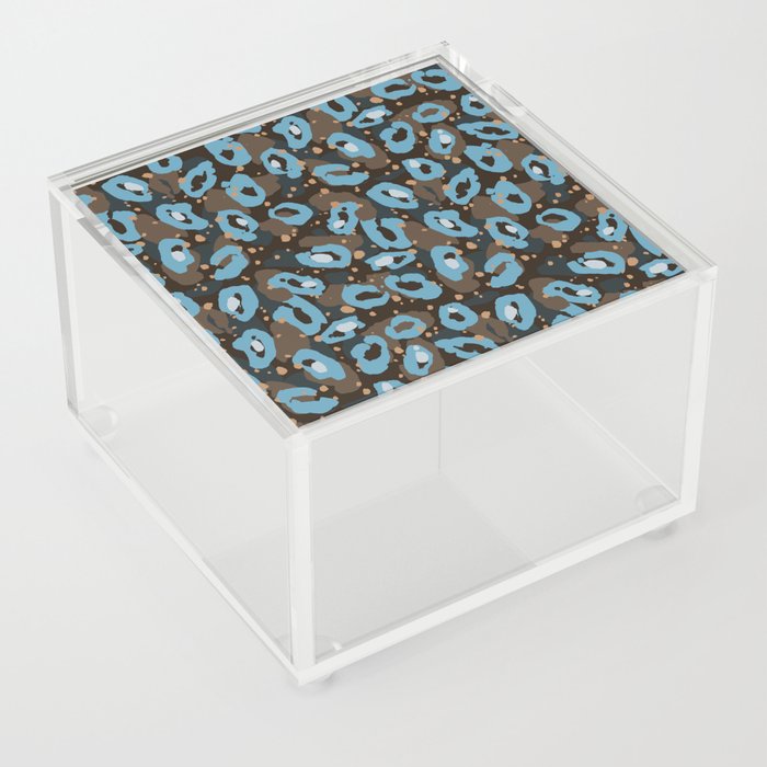 Blue Leopard  Acrylic Box