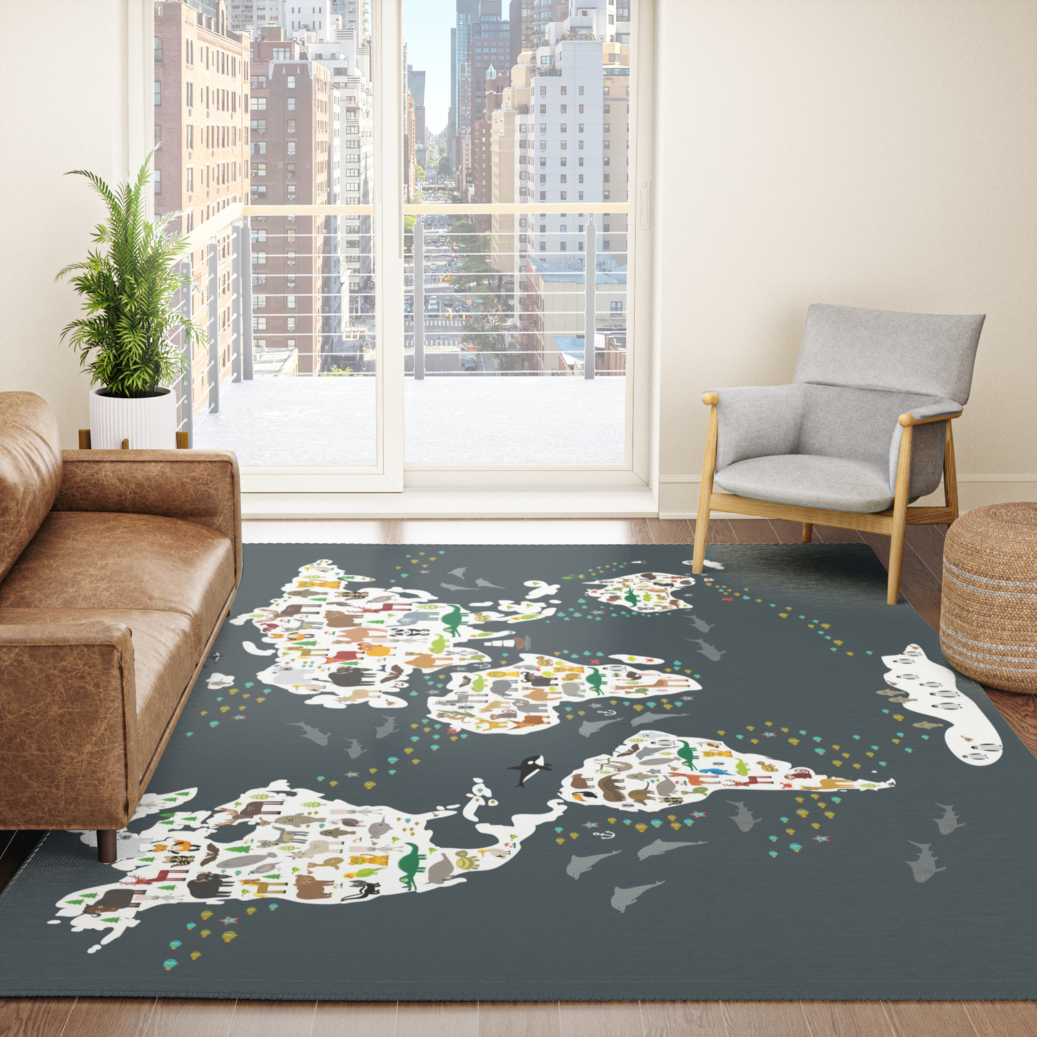 Details about   3D Cartoon Animals 786NAO World Map Non Slip Rug Mat Elegant Photo Carpet Fay 