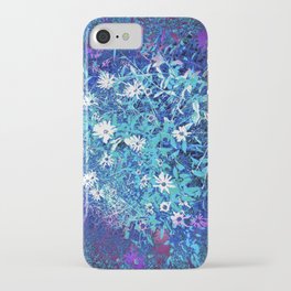 electric blue floral iPhone Case