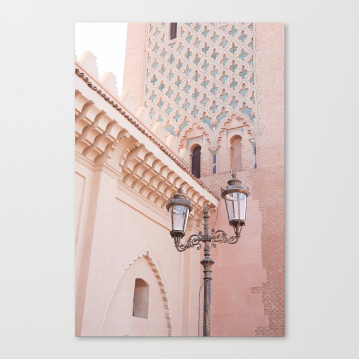 Marrakech In Pink Photo Print | Pastel Color Street Architecture Art | Morocco Travel Photography Canvas Print