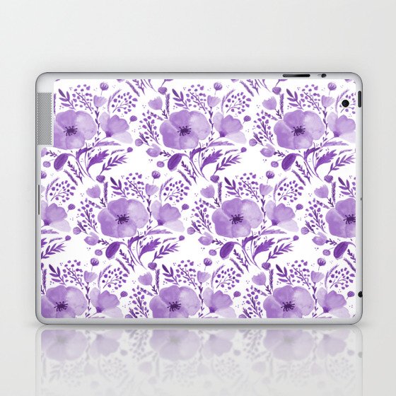 Flower bouquet with poppies - purple Laptop & iPad Skin
