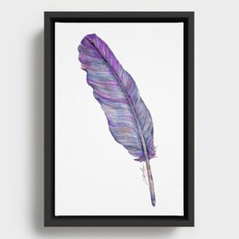 Cosmic Feather Framed Canvas