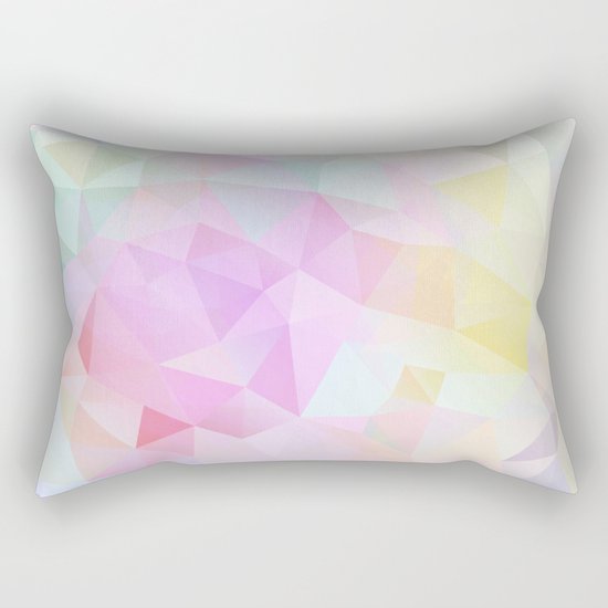 Abstract print of triangles, polygon in pastel colors Rectangular Pillow