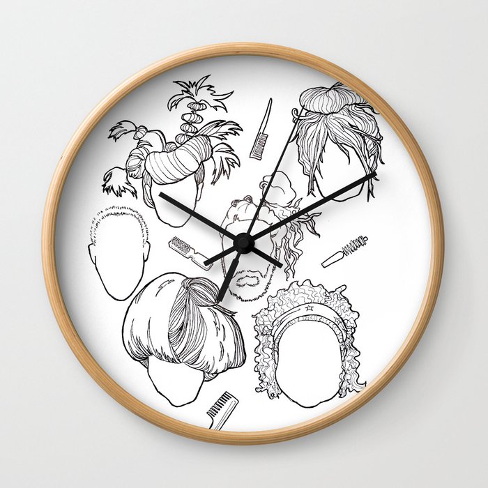 Crazy Hair, Don't Care Wall Clock