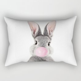 Bunny With Bubble Gum Rectangular Pillow