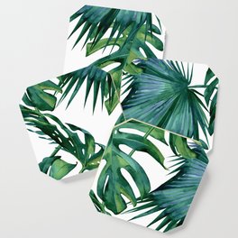 Classic Palm Leaves Tropical Jungle Green Coaster