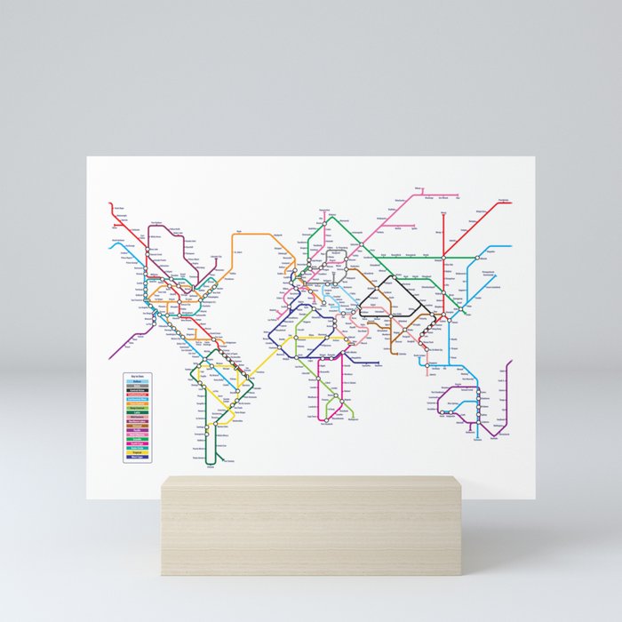 World Metro Subway Map Mini Art Print