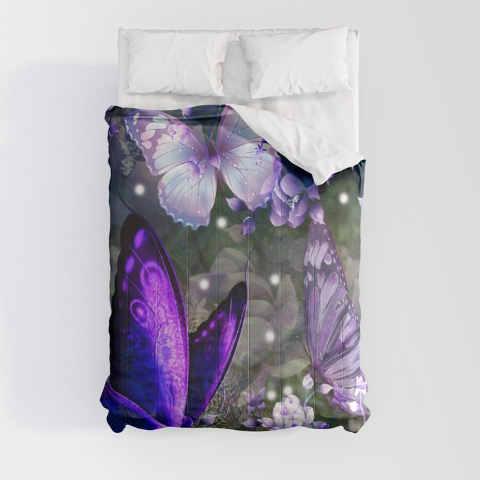 Lavender Butterfly Garden  Comforter