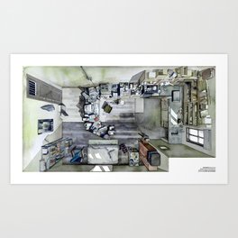 Neo's home in The Matrix Art Print