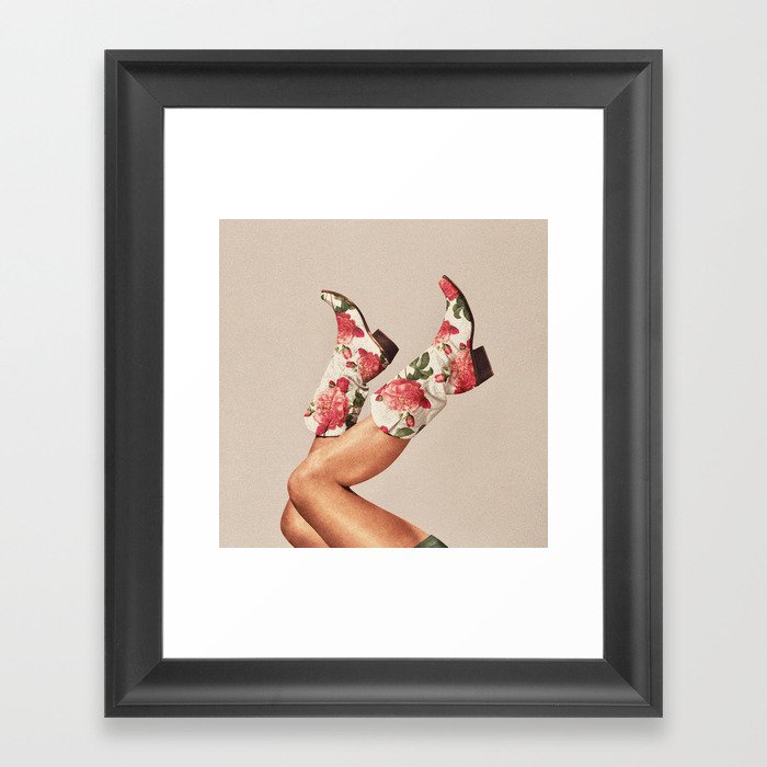 These Boots - Floral Framed Art Print