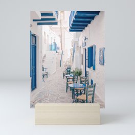 Milos 0024: Kimolos, Milos, Greece - Pastel travel photography art print - Greek island street Mini Art Print