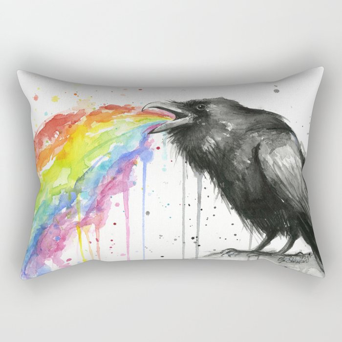 Raven Tastes the Rainbow Rectangular Pillow