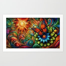 Butterfly's Embrace Art Print