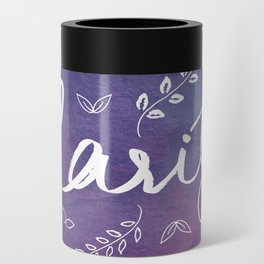 Purple Watercolor Typography Word Art Spiritual Meditation Yoga Motivational Clarity Quote Can Cooler