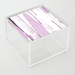 Pink Bamboo Forest: Abstract Digital Watercolor Painting Acrylic Box
