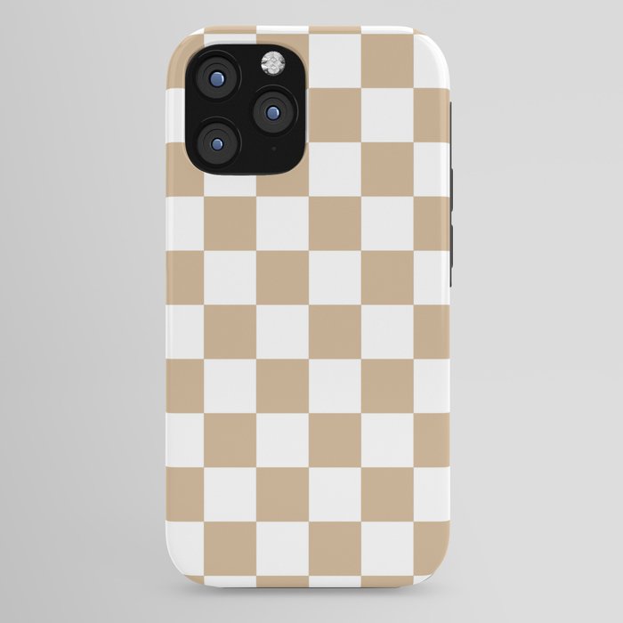 Checkered (Tan & White Pattern) iPhone Case