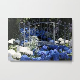 Blue Hydrangea Stream Metal Print | Nature, Architecture, Photo, Landscape 