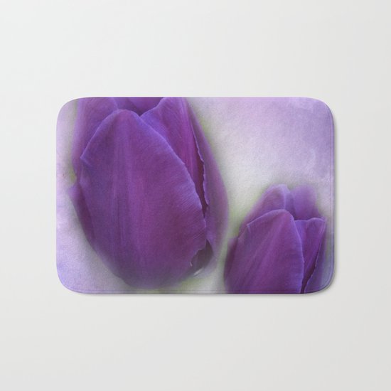 tulips on marble background Bath Mat