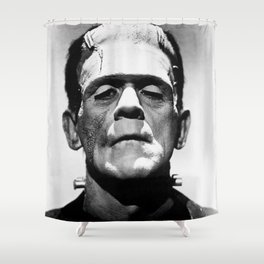 Frankenstein 1933 classic icon image, flawless, timeless horror movie classic Shower Curtain