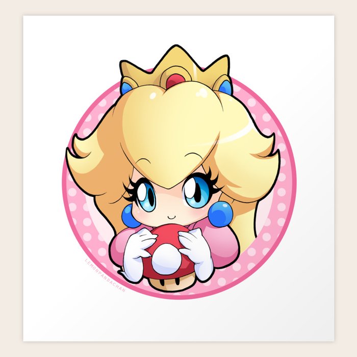 Princess Peach Art Print By Lemonpandachan Society6