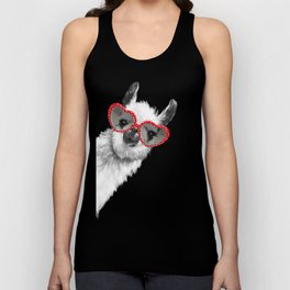 Fashion Hipster Llama with Glasses Tank Top