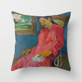 Paul Gauguin - Faaturama (Melancholic) 1891 Throw Pillow